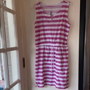 St. John's Bay Pink and White Striped Dress